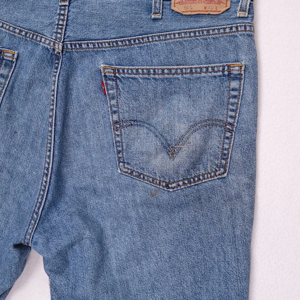 Levis 505 Regular Fit Denim Shorts Mens 40 Blue Medium Wash Cotton 345052111